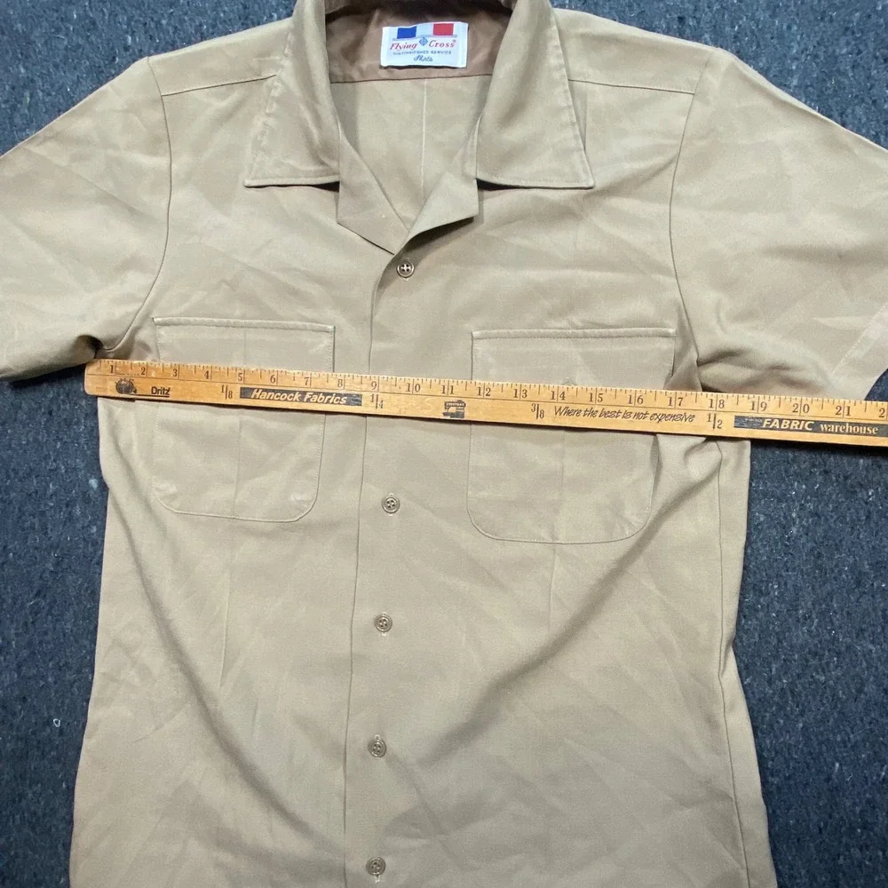Flying Cross Tactical Tan Mens M Uniform Short‎ Sleeve Work Utility Shirt 4012
